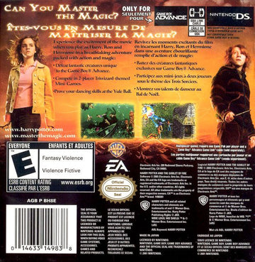 Harry Potter and the Goblet of Fire | Game Boy Advance | back cover | region=North America | source-country=United States | zypher-v2 | moby-15eb9dcb1248 | Data by MobyGames.com