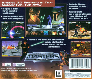 
Star Wars: Masters of Teräs Käsi | PlayStation | back cover | Data by MobyGames.com