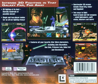 
Star Wars: Masters of Teräs Käsi | PlayStation | back cover | Data by MobyGames.com