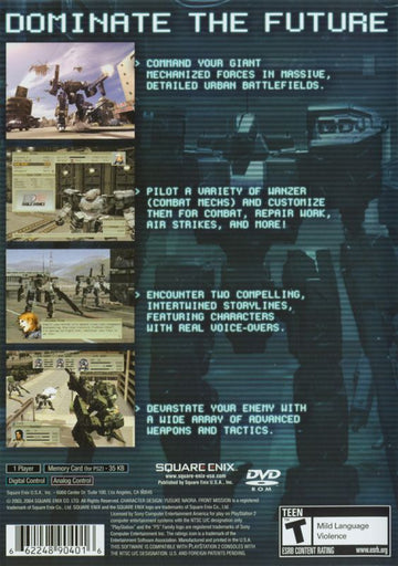 
Front Mission 4 | PlayStation 2 | back cover | Region: North America | source-country=United States | Data by MobyGames.com