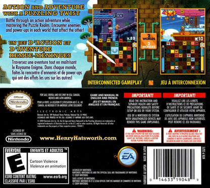 
Henry Hatsworth in the Puzzling Adventure | Nintendo DS | back cover | Data by MobyGames.com