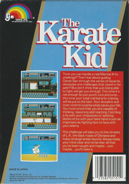 
The Karate Kid | NES | back cover | Data by MobyGames.com