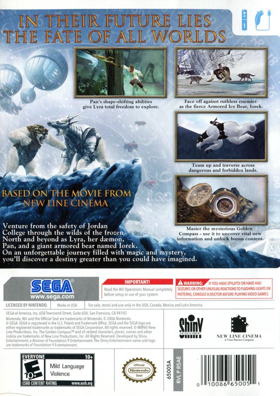 
The Golden Compass | Wii | back cover | Data by MobyGames.com