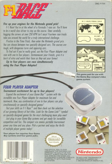 
F-1 Race | Game Boy | back cover | Data by MobyGames.com
