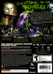 Batman: Arkham Asylum | Xbox 360 | back cover | region=North America | source-country=United States | zypher-v2 | moby-36484399c8dd | Data by MobyGames.com