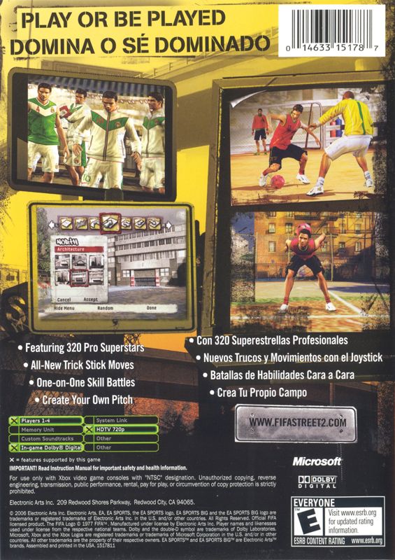 
FIFA Street 2 | Xbox | back cover | Data by MobyGames.com