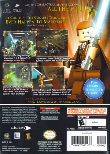 LEGO Star Wars: The Video Game | GameCube | back cover | region=North America | source-country=Canada,Mexico,United States | zypher-v2 | moby-b52863b1d79a | Data by MobyGames.com