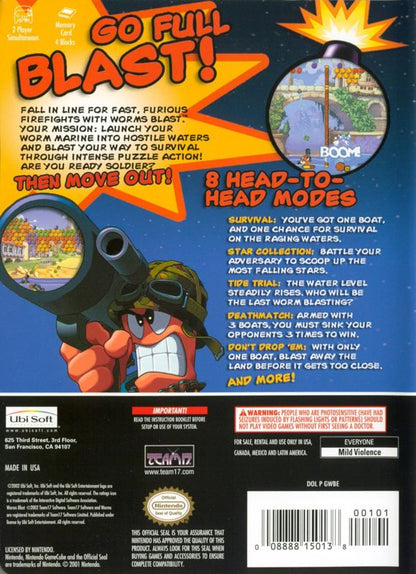 
Worms Blast | GameCube | back cover | Region: North America | source-country=Canada,Mexico,Other,United States | Data by MobyGames.com