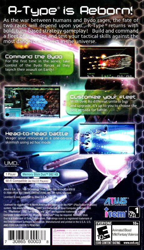 
R-Type Command | PSP | back cover | Data by MobyGames.com