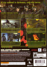 
Vampire Rain | Xbox 360 | back cover | Data by MobyGames.com
