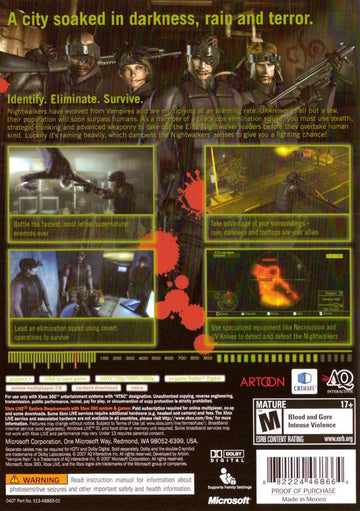 
Vampire Rain | Xbox 360 | back cover | Data by MobyGames.com