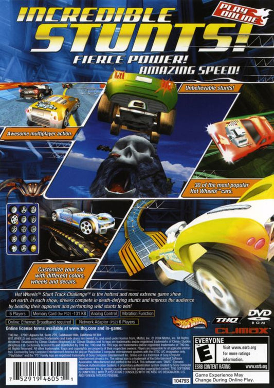 
Hot Wheels: Stunt Track Challenge | PlayStation 2 | back cover | Region: North America | source-country=Canada,United States | Data by MobyGames.com