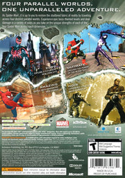 
Spider-Man: Shattered Dimensions | Xbox 360 | back cover | Region: North America | source-country=United States | Data by MobyGames.com