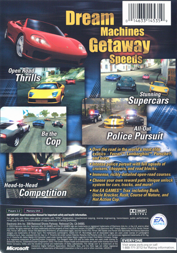 
Need for Speed: Hot Pursuit 2 | Xbox | back cover | Data by MobyGames.com