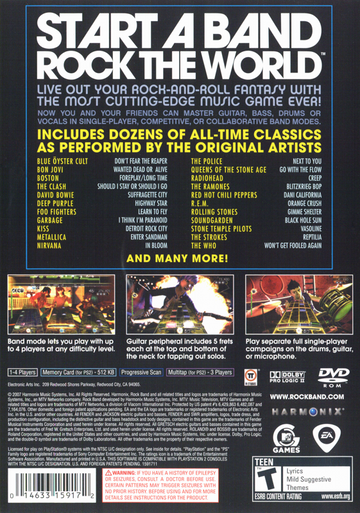 Rock Band | PlayStation 2 | back cover | region=North America | source-country=United States | zypher-v2 | moby-dd6e6cbb1b98 | Data by MobyGames.com