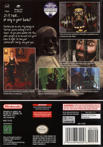
Eternal Darkness: Sanity's Requiem | GameCube | back cover | Data by MobyGames.com