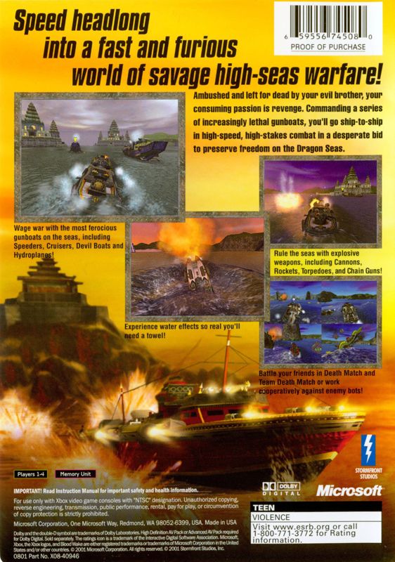 
Blood Wake | Xbox | back cover | Data by MobyGames.com