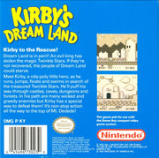 
Kirby's Dream Land | Game Boy | back cover | Data by MobyGames.com