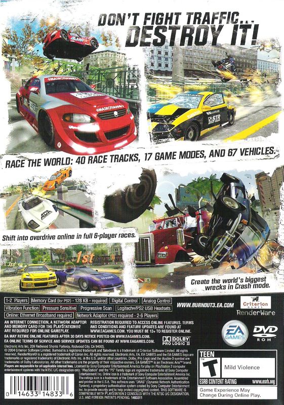 
Burnout 3: Takedown | PlayStation 2 | back cover | Data by MobyGames.com