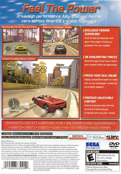 
OutRun 2006: Coast 2 Coast | PlayStation 2 | back cover | Region: North America | source-country=Canada,United States | Data by MobyGames.com