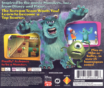 
Disney•Pixar's Monsters, Inc.: Scare Island | PlayStation | back cover | Data by MobyGames.com