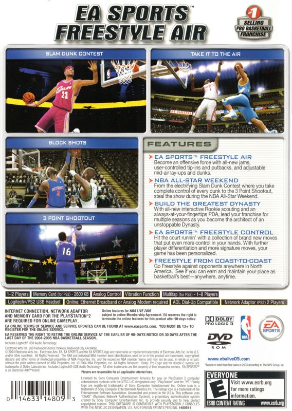 
NBA Live 2005 | PlayStation 2 | back cover | Region: North America | source-country=United States | Data by MobyGames.com