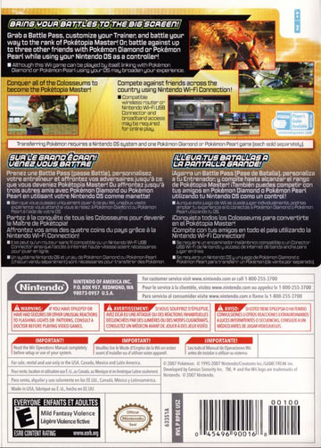 
Pokémon Battle Revolution | Wii | back cover | Data by MobyGames.com