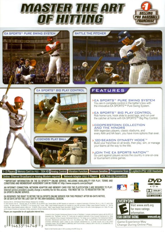 MVP Baseball 2004 | PlayStation 2 | back cover | region=North America | source-country=Canada,United States | zypher-v2 | moby-bcb9cc89f8c8 | Data by MobyGames.com