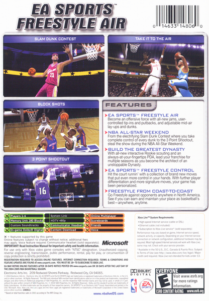 NBA Live 2005 | Xbox | back cover | region=North America | source-country=United States | zypher-v2 | moby-35a64bb5da77 | Data by MobyGames.com
