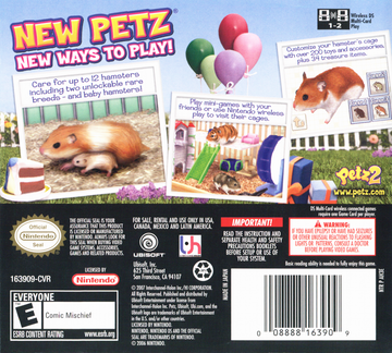 
Petz: Hamsterz 2 | Nintendo DS | back cover | Data by MobyGames.com