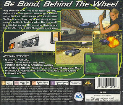 
007: Racing | PlayStation | back cover | Region: North America | source-country=United States | Data by MobyGames.com