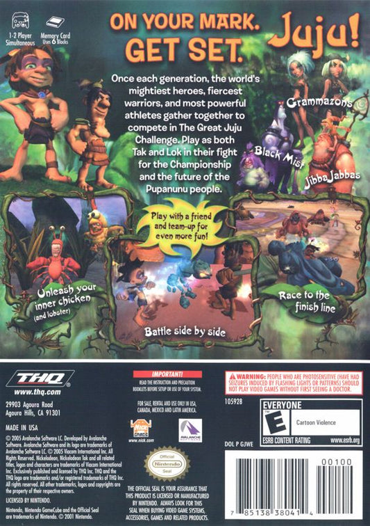 
Tak: The Great Juju Challenge | GameCube | back cover | Data by MobyGames.com