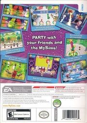 MySims: Party | Wii | back cover | region=North America | source-country=United States | zypher-v2 | moby-432ee20fcef6 | Data by MobyGames.com