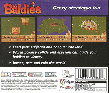 
Baldies | PlayStation | back cover | Region: North America | source-country=United States | Data by MobyGames.com