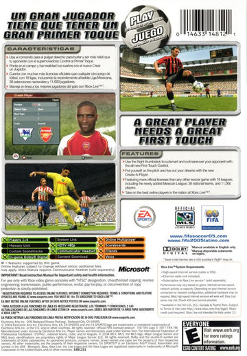 
FIFA Soccer 2005 | Xbox | back cover | Data by MobyGames.com