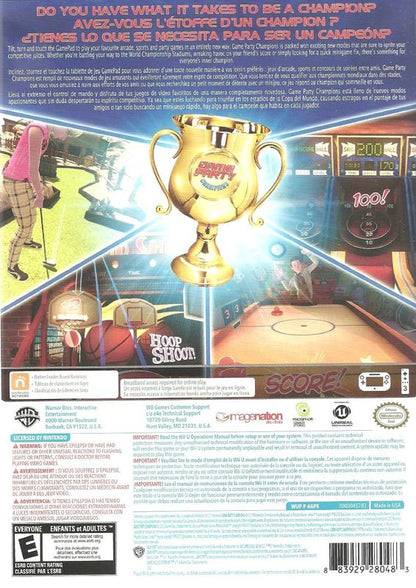 Game Party: Champions | Wii U | back cover | region=North America | source-country=Canada | zypher-v2 | moby-8cb590938658 | Data by MobyGames.com