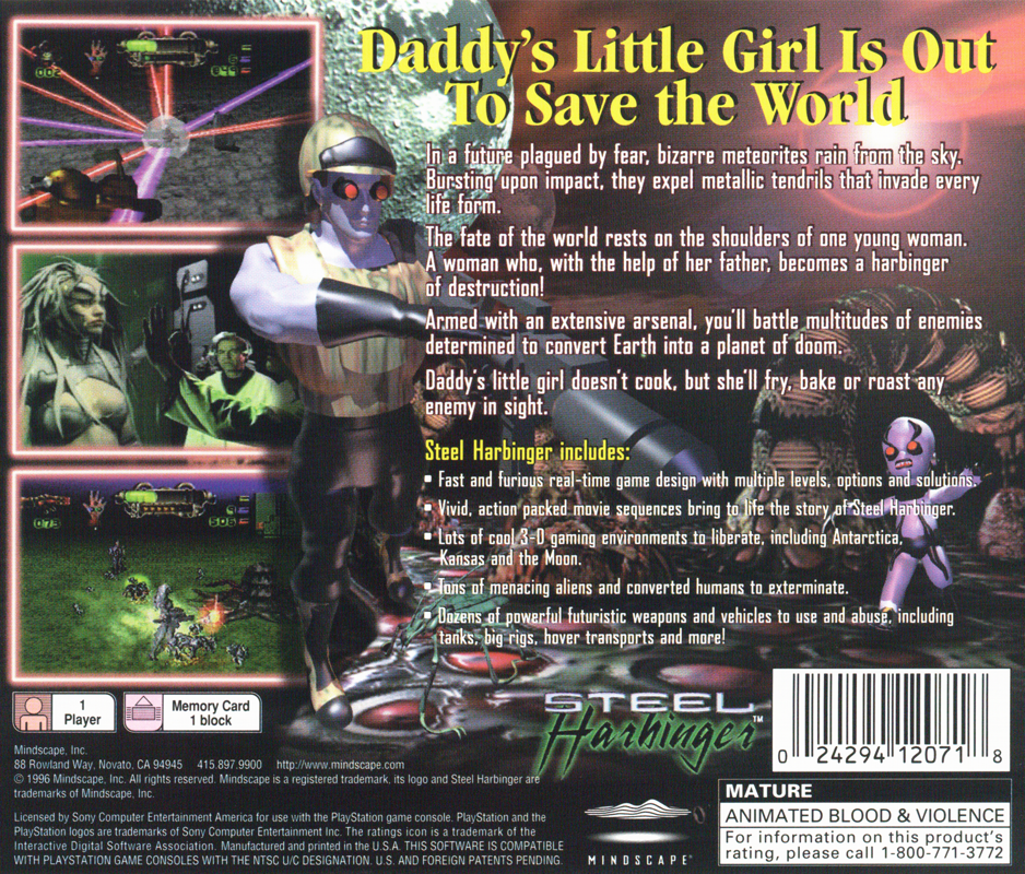 
Steel Harbinger | PlayStation | back cover | Data by MobyGames.com