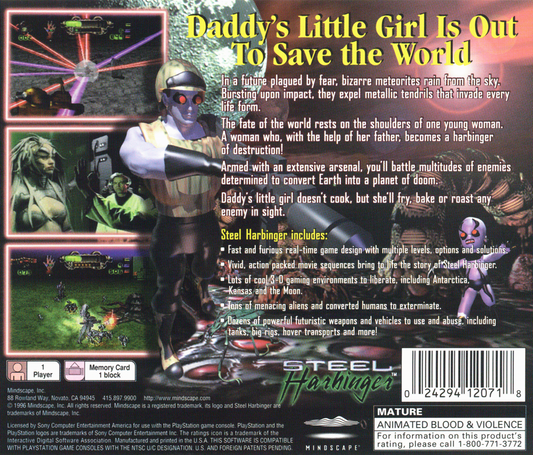 
Steel Harbinger | PlayStation | back cover | Data by MobyGames.com