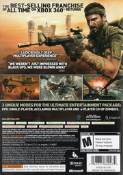 
Call of Duty: Black Ops | Xbox 360 | back cover | Region: North America | source-country=United States | Data by MobyGames.com