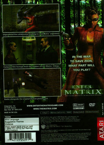 
Enter the Matrix | PlayStation 2 | back cover | Data by MobyGames.com