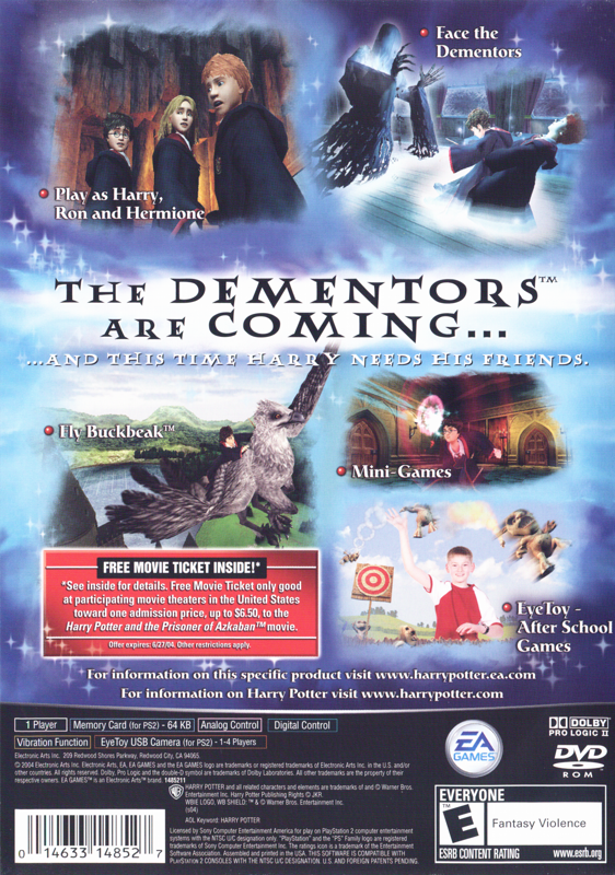 Harry Potter and the Prisoner of Azkaban | PlayStation 2 | back cover | region=North America | source-country=United States | zypher-v2 | moby-399957c7ad32 | Data by MobyGames.com