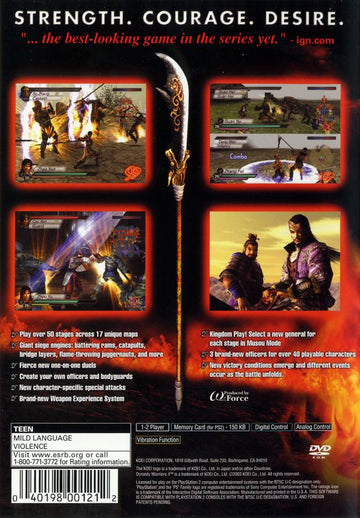 
Dynasty Warriors 4 | PlayStation 2 | back cover | Data by MobyGames.com