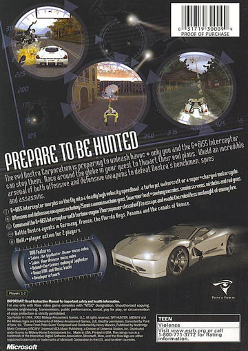 
Spy Hunter | Xbox | back cover | Data by MobyGames.com