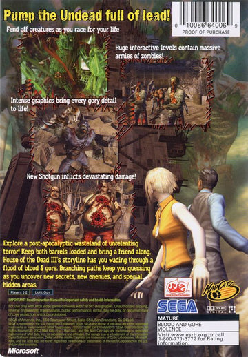 
The House of the Dead III | Xbox | back cover | Data by MobyGames.com