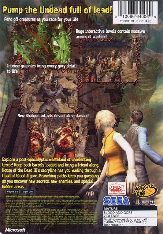 
The House of the Dead III | Xbox | back cover | Data by MobyGames.com