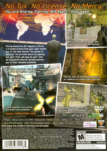 
Cold Winter | PlayStation 2 | back cover | Region: North America | source-country=Canada,United States | Data by MobyGames.com