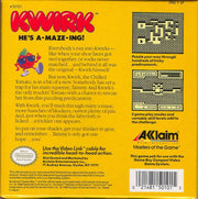 
Kwirk | Game Boy | back cover | Data by MobyGames.com