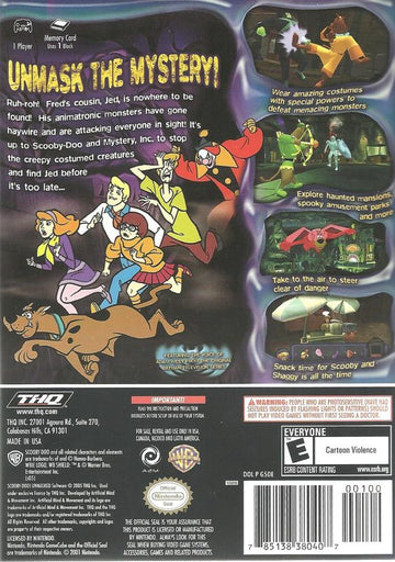 
Scooby-Doo!: Unmasked | GameCube | back cover | Data by MobyGames.com