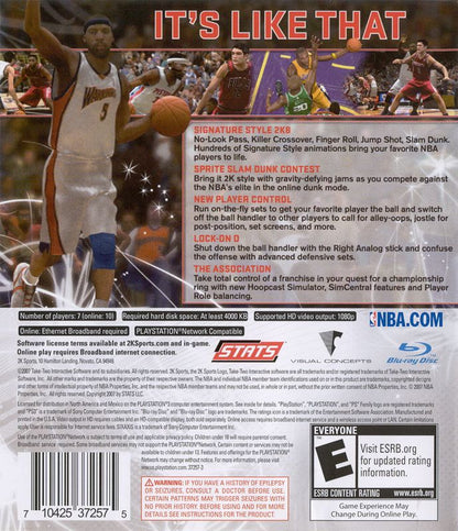 
NBA 2K8 | PlayStation 3 | back cover | Data by MobyGames.com
