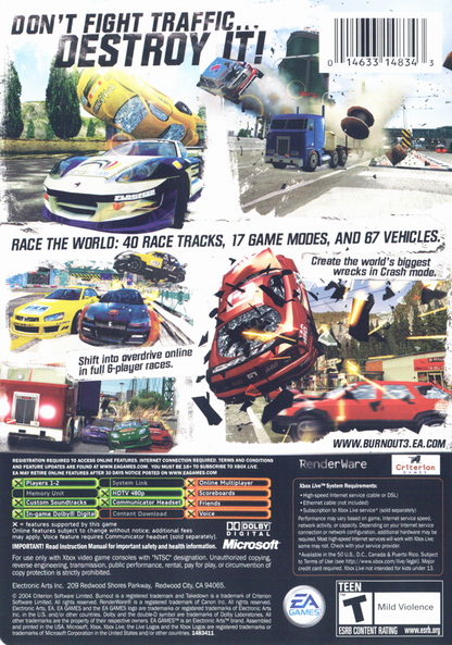 
Burnout 3: Takedown | Xbox | back cover | Data by MobyGames.com